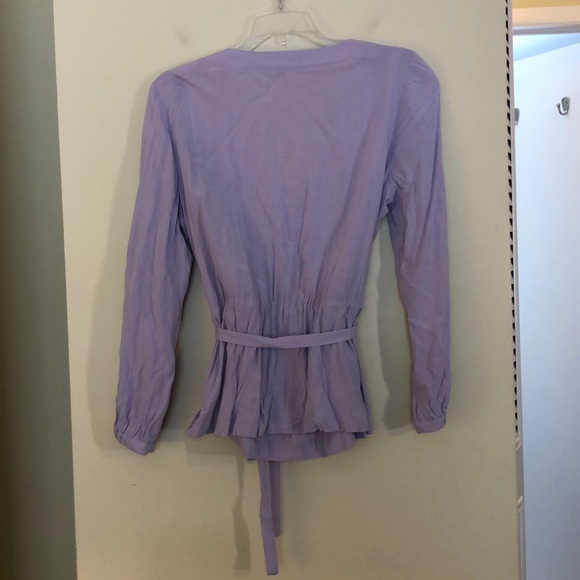 J. Crew Factory size 10 lavender peplum wrap top - Picture 8 of 8